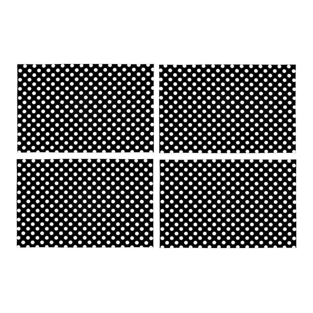 YUSDECOR Girly Polka Dots en Noir et Blanc Napperons pour la Décoration de Table de Cuisine Salle à Manger 12x18 Pouces, Ensemble de 4
