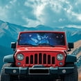thumbnail image 3 of HUIACONG Blue Butterfly Sunshade Windshield Car Sun Shade Heat Shield Sunshade Sun Visor Mat for 1997-2017 Jeep Wrangler Rubicon Sahara TJ JK JKU 2/4 Doors, 3 of 6