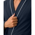 thumbnail image 3 of NY Threads Men's Robe Cotton Blend Knit Bathrobe, Large, Navy, 3 of 7