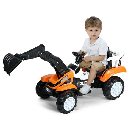 

Kinaerty Kids Electric Construction Vehicle Cool Appearance Children Ride-On Excavator Long Battery Life Excavator Toy for Kids