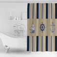 thumbnail image 3 of Polyester Fabric Nautical Shower Curtain, Navy Blue Brown Ocean Coastal Rudder Anchor, Waterproof Bathtub Curtain Bathroom Decor Set with Hooks 72 x 78 Inches,, 3 of 6