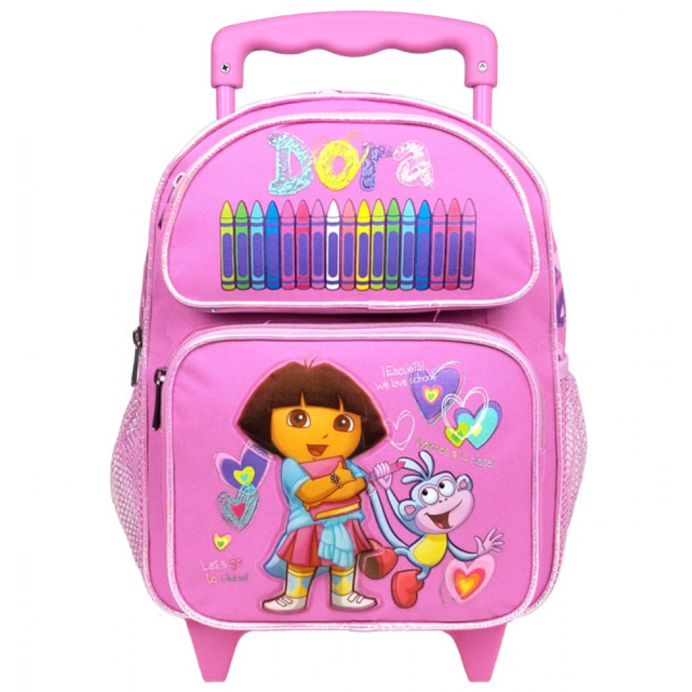 Dora the Explorer Crayon Small Rolling Backpack 41004PK