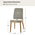 thumbnail image 3 of Upholstered Dining Chairs Armless Side Chairs Set of 2 High Back Solid Wood Legs Living Room Kitchen Gray, 3 of 7