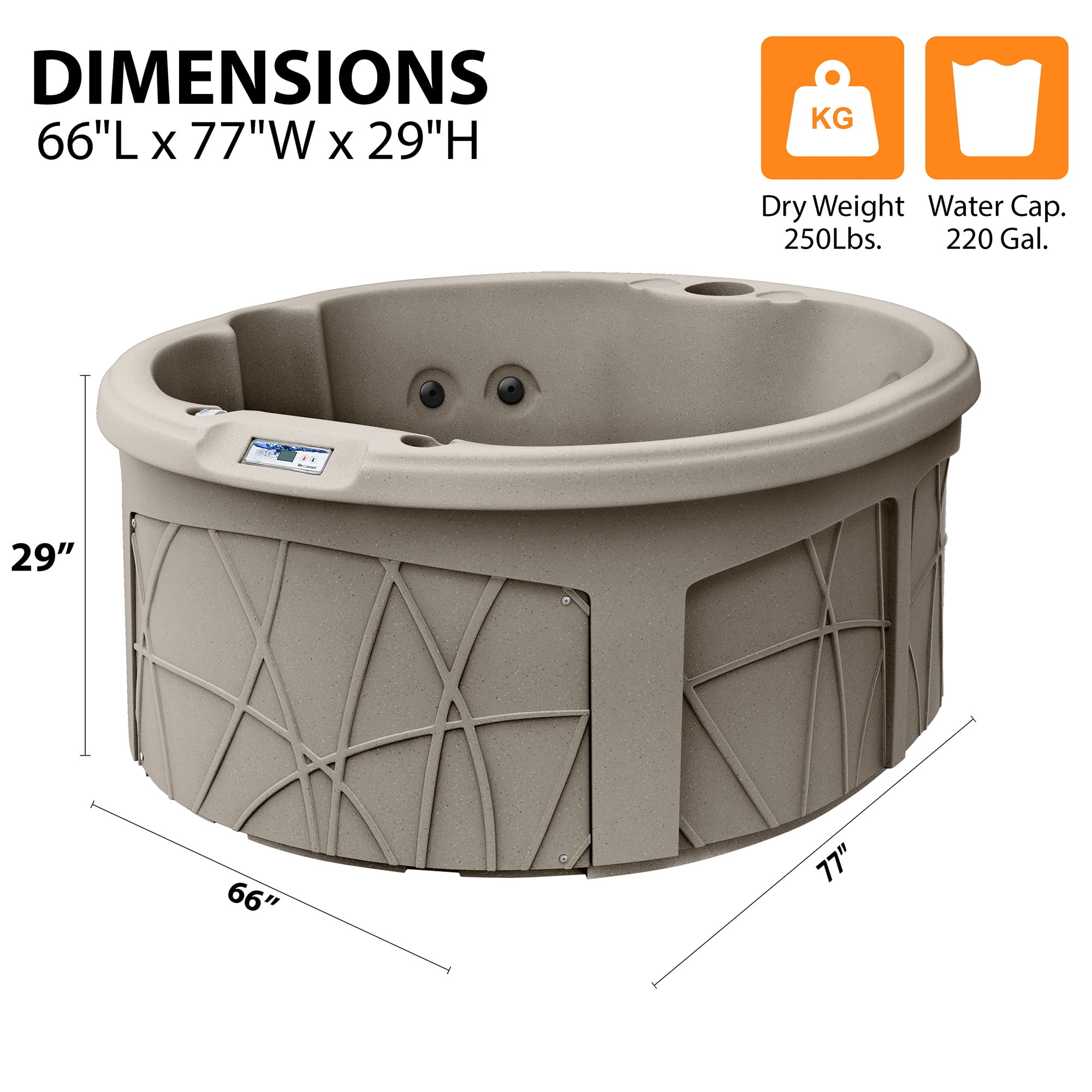 Lifesmart Key Largo 4-Person Home Hot Tub Spa, 13 Jet, 110V Plug