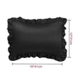 thumbnail image 3 of Set Of 4 Satin Pillow Shams Oxford Pillowcase W Ruffled Decor Black Boudoir, 3 of 7