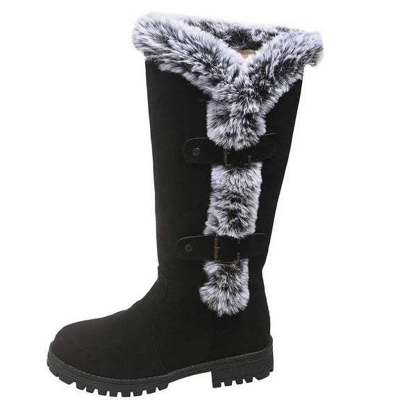 Women's Boots Winter Boots Mid High Top Suede Lined Warm Comfortable Casual Outdoor Hiking Shoes For Cold Weather