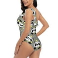 thumbnail image 4 of Gukieu Panda With Crown And Stars Print One-shoulder Ruffled One-piece Swimsuit with Removable Chest Pads and Tummy-control Swimsuit for Women-X-Large, 4 of 6