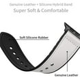 thumbnail image 4 of Compatible with Apple Watch Band 45mm 44mm 42mm, Sweatproof Leather and Rubber Hybrid Band Strap Compatible with Series 7 6 5 4 3 2 1 SE, 4 of 7