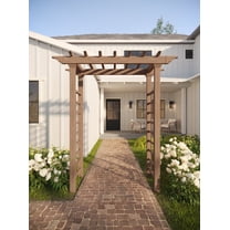 Vita 57"L x 24"W x 88H" Carolina Vinyl Arbor, Brown, VA84070