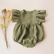 thumbnail image 5 of Ropa de bebé niña para 0-2y verano lino algodón recién nacido bebé niña mameluco de manga corta ropa infantil de moda, 5 of 5