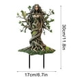 thumbnail image 2 of Tree Man Fairy Garden Stakes, 2D Acrylic Tree Man Fairy Earth Goddess Statue Whimsical Garden Stakes Decor, Bohemian Goddess Statue, Ground Insert Flower Pot Decoration for Yard Lawn I, 2 of 9