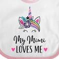 thumbnail image 4 of Inktastic My Mimi Loves Me Girl Unicorn Girls Baby Bib, 4 of 4