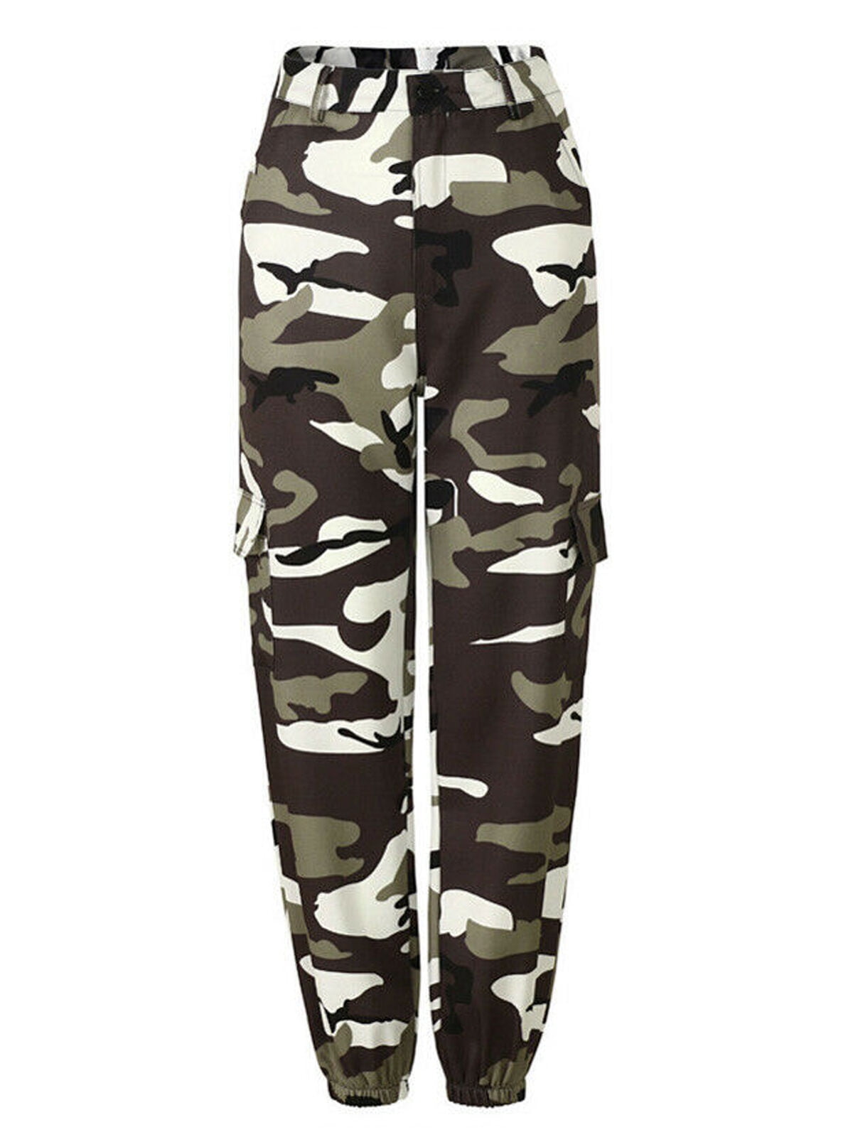 suanret Womens Camo Cargo Trousers Casual Pants Military Army Combat ...