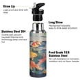thumbnail image 3 of Yayeee 20oz Insulated Water Bottle Double Wall Stainless Steel with Flip Straw Lid, Green Goldfish, 3 of 7