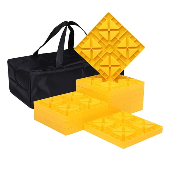 Homeon Wheels Camper Leveling Blocks Ideal for Leveling Single and Dual Wheels Heavy Duty Rv Leveling Blocks and Chocks Anti-Slip Pads Desi