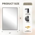 thumbnail image 2 of Anoak Bathroom Mirror,25x30 inch Wall Mirror for Bathroom Wall Mounted Black Rectangle Square Corner Mirrors,Black Bathroom Mirror for Living Room,Farmhouse,Bedroom Entryway, 2 of 5