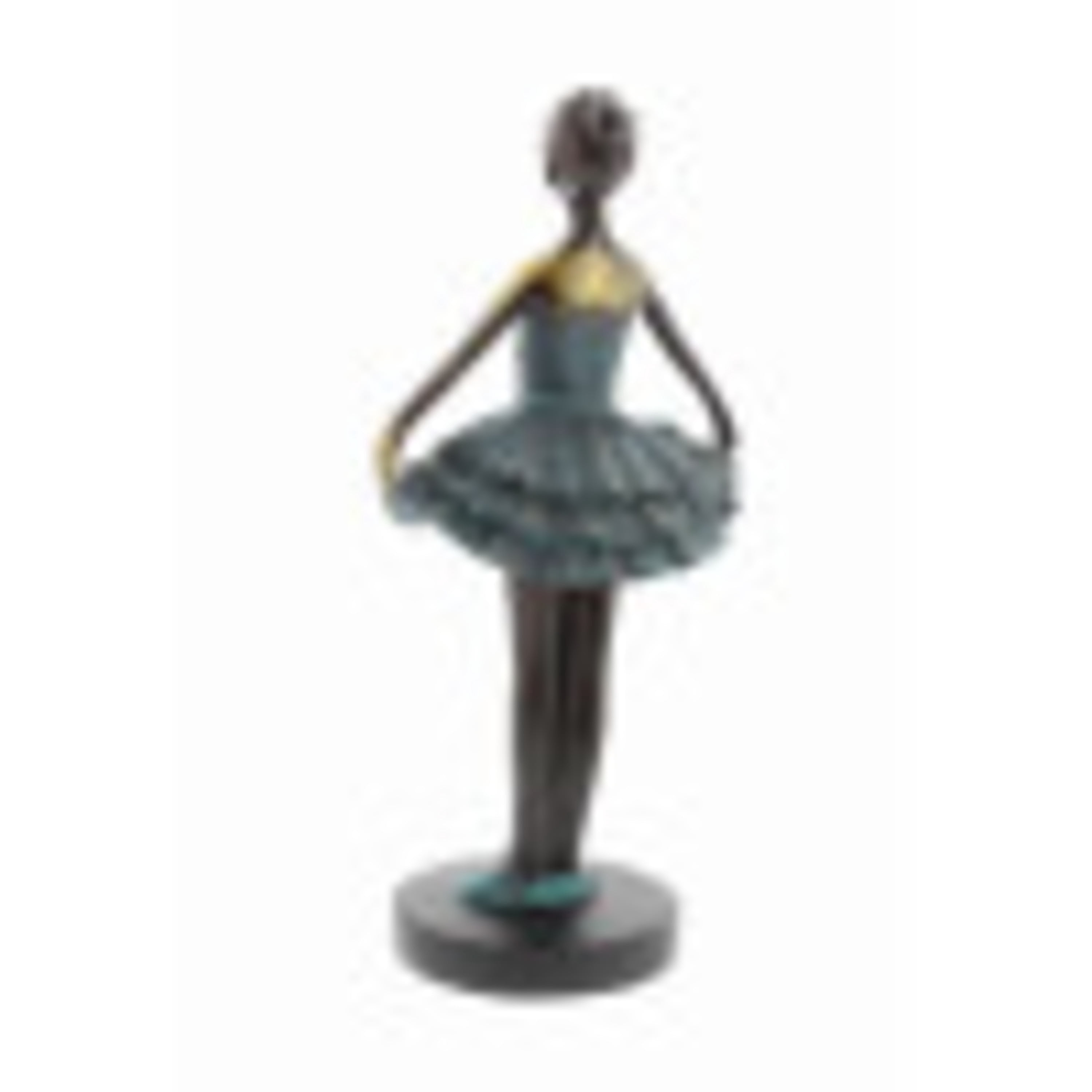 6"W, 12"H Teal Polystone Dancer Sculpture, by DecMode (3 Count)