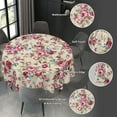 thumbnail image 5 of Shabby Chic Rose Flower Floral Waterproof Picnic Patio Party Round Table Cloth Cover Decorations Fabric 60 Inch Circular Tablecloth for 20-47 Inch Home Dining Room Kitchen Decor, 5 of 6