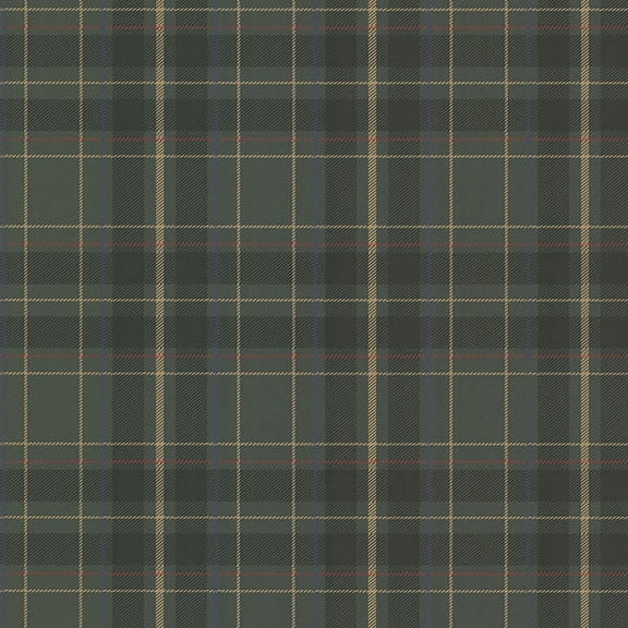 Beacon House Caledonia Dark Green Plaid Unpasted Non Woven Wallpaper, 20.5-in by 33-ft, 56.4 sq. ft.