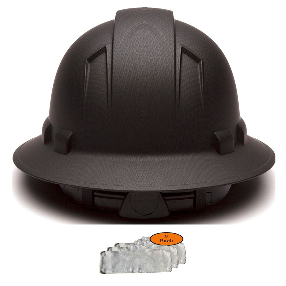 flat black full brim hard hat