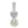 thumbnail image 4 of 925 Sterling Silver Rhodium-plated FW Cultured Pearl & Diam. Pendant; for Adults and Teens; for Women and Men, 4 of 4