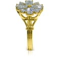 thumbnail image 2 of Galaxy Gold 14K Yellow Gold 2.43 CT Natural Aquamarine Flower Ring - March Birthstone - Peace & Wisdom - Sizes 5.5 to 11 - Fine Jewelry for Women, 2 of 3