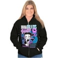 thumbnail image 3 of Kanji Betty Boop Beauty and Brains Zip Hoodie Sweatshirt Women Brisco Brands M, 3 of 5
