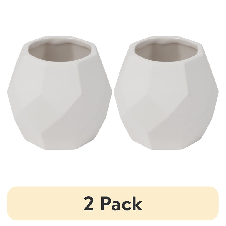 Hello Hobby Paintable Small Ceramic Geometric Planter 2-Pack photo 1