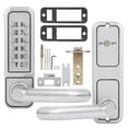 thumbnail image 1 of Cerradura sin llave con teclado mecánico con contraseña resistente al agua de aleación de Zinc para puertas de madera interiores de oficina, color plateado, 1 of 5