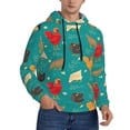 thumbnail image 2 of Salouo Cute Hens And Rooster Pattern Men's Fall Hoodie Sweatshirt,Sport Hoodie with Pockets for Men Pullover Casual Hooded Sweatshirt-Small, 2 of 7