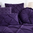 thumbnail image 4 of Chezmoi Collection Sydney 7-Piece Pinch Pleat Comforter Set, Lightweight Pintuck Bedding for All Season, California King, Purple, 4 of 9