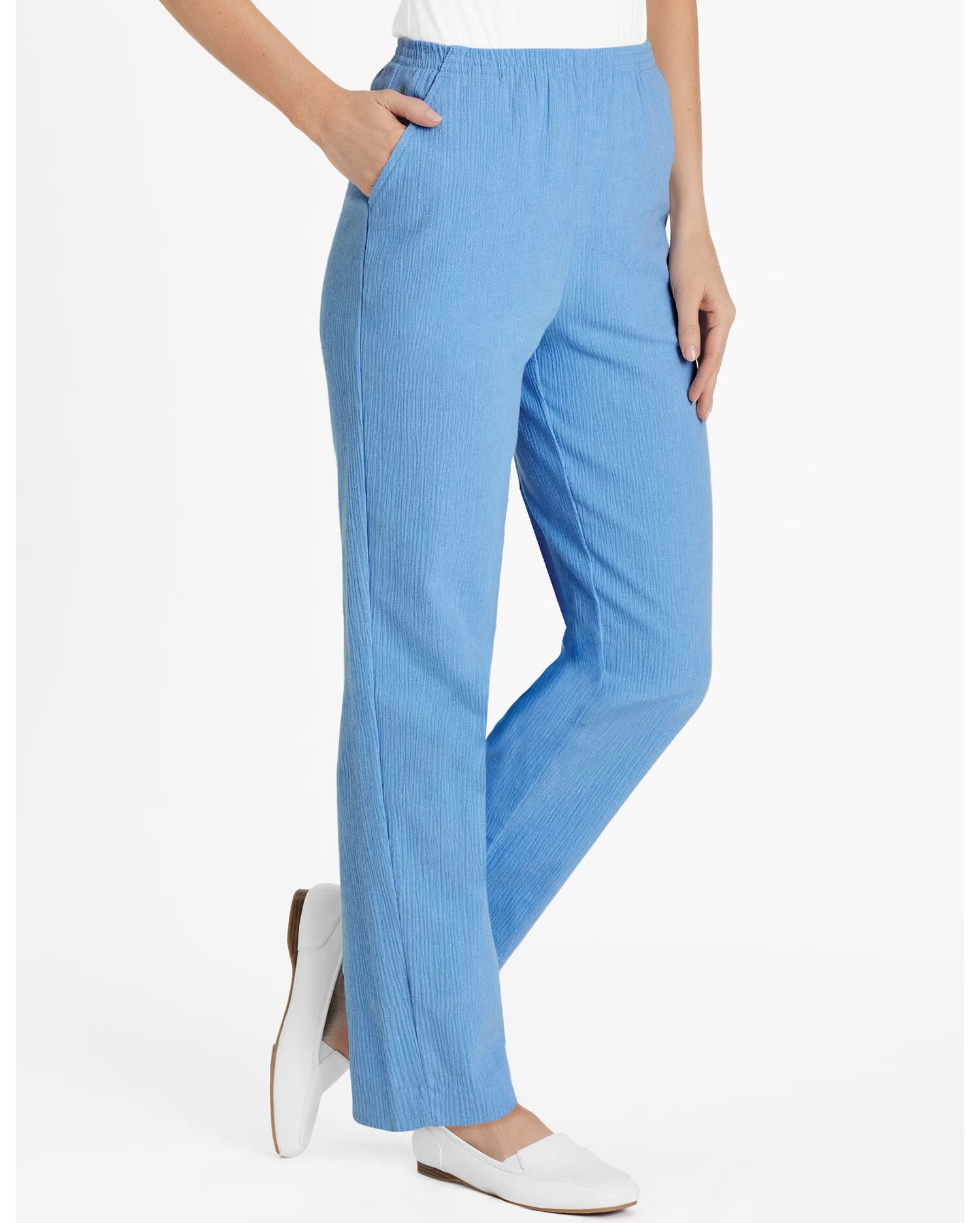 Blair Womens Crinkle Calcutta Cloth Pull-On Pants