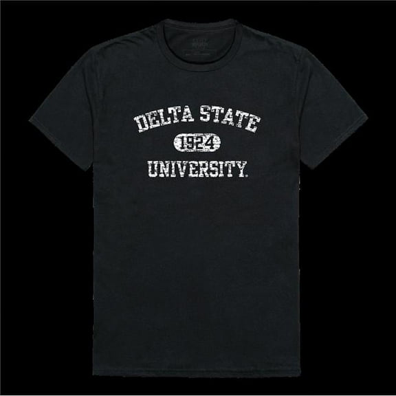 W Republic 574-289-BLK-04 Delta State University Statesman Distressed Arch College T-Shirt, Black - Extra Large