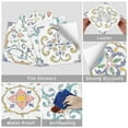 thumbnail image 3 of 24 Pcs Waterproof Self Adhesive Tiles Stickers 6" x 6" DIY Decor Floral Pattern Wall Decals Mural Peel and Stick Tile Vinyl Kitchen Backsplash, 3 of 8