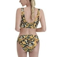 thumbnail image 3 of Picia Sunflowers Bee Women's High Waisted Bikini Scoop Neck Swimsuit Two Pieces Bathing Suit-Medium, 3 of 8
