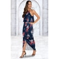 thumbnail image 5 of KOH KOH Sexy Long Floral Print Halter Spaghetti Strap Flower Spring Summer Party Classic Sundress Maxi Dress Gown For Women Dark Blue & Multi Color Large US 12-14 NT415_B091, 5 of 6