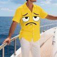 thumbnail image 5 of Stamzod Men's Button Down Shirt Short Sleeve Casual Summer Beach Shirt Funny Hawaiian Shirts Yellow Z M, 5 of 5