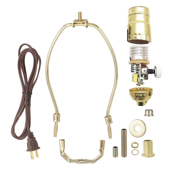 B&P Lamp Brass Plated Table Lamp Wiring Kit With Fullrange dimmer