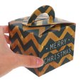 thumbnail image 3 of 12PCS Cajas de manzanas navideñas con mango Galletas festivas Calcetines para dulces Contenedores de regalo Favor de fiesta para decoración de embalaje (Patrón verde / aleatorio), 3 of 6