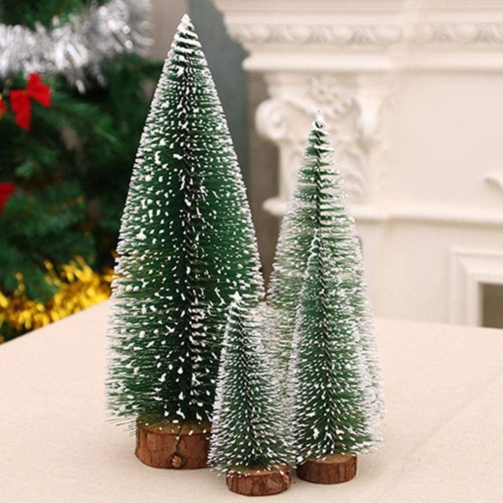 Mini Christmas Tree With LED Lights - 5.9 Inch Tabletop Pine Tree, Warm Light, Snow-Covered, Battery Operated - View #11