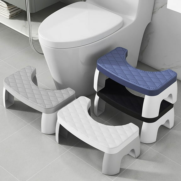 Toilet Stool Squatting Step Stool Bathroom Potty Aid | Non-Slip Foot Rest | Foldable Stackable Design | Fits All Toilets | PP Material | 1 Piece | 16.5x9.8x6.7in