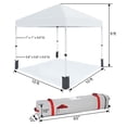 thumbnail image 2 of 10x10 Feet, Portable Outdoor Canopy Tent with Patented Center Locking, Height Adjustable Straight Legs, Hand Wheel Bag Included, Waterproof and UV Protected, Ideal for Outdoor Use, White, 2 of 8