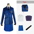 thumbnail image 1 of Disfraz de Cosplay familiar de Wednesday Addams para adultos y niños, uniforme escolar, chaqueta, falda, traje para mujer, ropa de fiesta de Halloween, 1 of 4