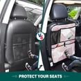 thumbnail image 6 of Iauyy 2-in-1 Car Kick Mats Back Seat Protector, 6 Large Storage Pockets , Universal Car Seat Back Protectors Kick for SUV & Sedan 25x18in,Fine and Transparent Leaves, 6 of 6
