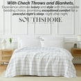 thumbnail image 3 of Southshore Fine Living, Inc. Blanket Queen or Full, Oversized Waffle Blanket, White with Blue Check, 3 of 7