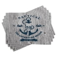 thumbnail image 1 of Ambesonne Nautical Place Mats Set of 4, Anchor Skull Sea, Standard Size, Beige Navy Blue, 1 of 6