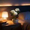 thumbnail image 4 of Maceta Lámpara Nocturna Mini Lámpara de Escritorio con Alimentación USB, Adorno Decorativo de Cerámica con Forma de Flor para Dormitorio, Sala de Estar, Regalo, Rosa, Blanco, Amarillo, 4 of 6