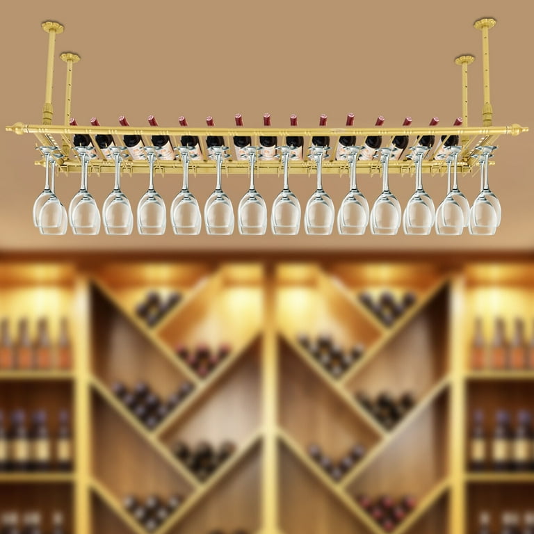 Ceiling Wine Glass Rack Hanging Bar Wall Wine Rack Glass Holder