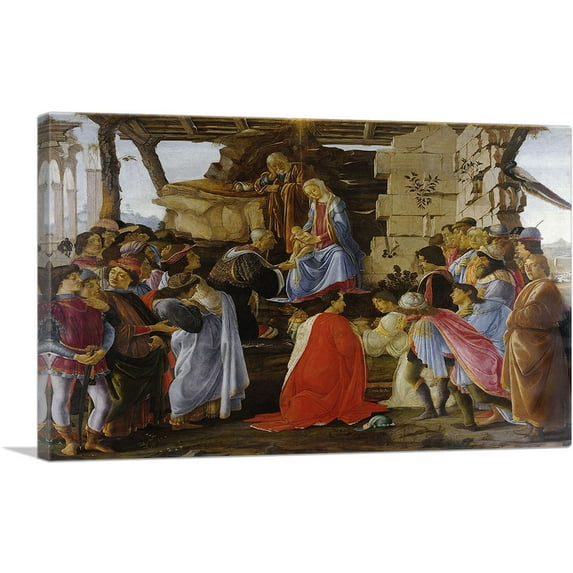 ARTCANVAS The Adoration of the Magi 1476 Canvas Art Print by Sandro Botticelli - Size: 40" x 26" (0.75" Deep)