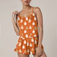 thumbnail image 4 of JFOPQVSM Women Sexy Sleeveless Tank Top Shorts 2 PC Halloween Print Pajama Set Halloween Dress-Up Outfit, 4 of 6